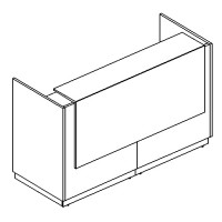 Стойка ресепшн прямая (полка высокая) с подсветкой, цвет белый премиум, серия А4, 9833-2