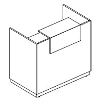 Стойка ресепшн прямая, цвет белый премиум, серия А4, 9834