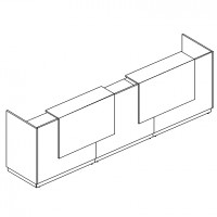 Стойка ресепшн прямая (полки высокие) с подсветкой, цвет белый премиум, серия А4, 9837-3