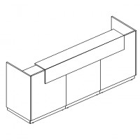 Стойка ресепшн прямая, цвет белый премиум, серия А4, 9830-3