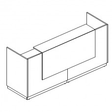 Стойка ресепшн прямая (полка высокая) с подсветкой, цвет белый премиум, серия А4, 9837-2