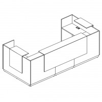 Стойка ресепшн П-образная (полки высокие), цвет белый премиум, серия А4, 9884