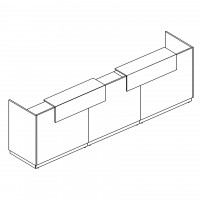 Стойка ресепшн прямая, цвет белый премиум, серия А4, 9834-3