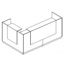 Стойка ресепшн угловая правая (полки высокие) с подсветкой, цвет белый премиум, серия А4, 9877