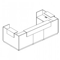 Стойка ресепшн П-образная, цвет белый премиум, серия А4, 9882