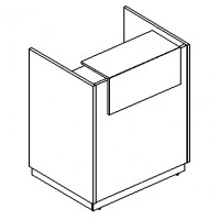 Стойка ресепшн прямая, цвет белый премиум, серия А4, 9830