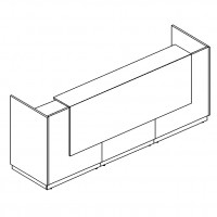 Стойка ресепшн прямая (полка высокая) с подсветкой, цвет белый премиум, серия А4, 9833-3