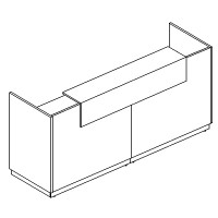 Стойка ресепшн прямая, цвет белый премиум, серия А4, 9834-2