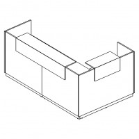 Стойка ресепшн угловая левая, цвет белый премиум, серия А4, 9870