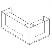 Стойка ресепшн угловая левая (полки высокие) с подсветкой, цвет белый премиум, серия А4, 9873