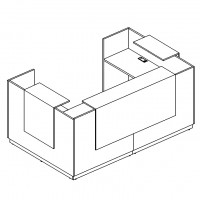Стойка ресепшн П-образная (полки высокие), цвет белый премиум, серия А4, 9880