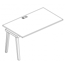 Секция стола рабочей станции АЛ 9025-1 БП, серия Albero, белый премиум