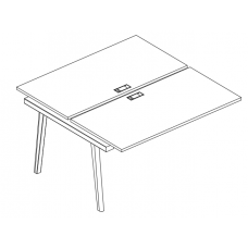 Секция стола рабочей станции (2х160) АЛ 9175-1 БП, серия Albero, белый премиум