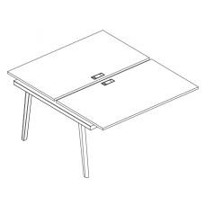 Секция стола рабочей станции (2х120) АЛ 9176-1 БП, серия Albero, белый премиум