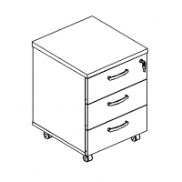 Тумба выкатная 3-ящичная с центральным замком А4 212 БП, серия Albero, белый премиум