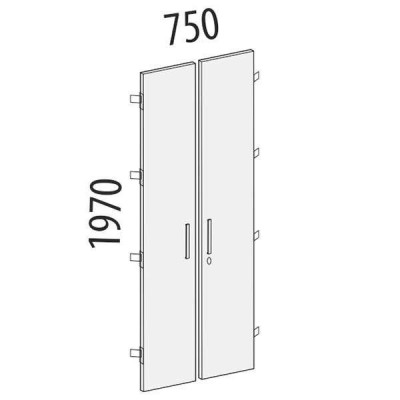 Двери ЛДСП 5 секций с замком Альфа 64.58, Дуб Кронберг