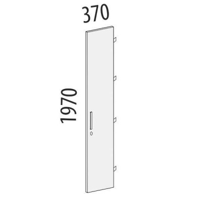 Дверь ЛДСП 5 секций с замком правая Альфа 63.66, Дуб Кобург