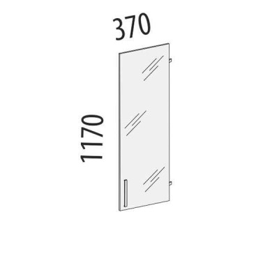 Дверь стеклянная 3 секции лев/прав Альфа 61.70, 
