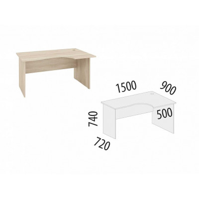 Стол угловой правый Альфа 64.21, Дуб Кронберг