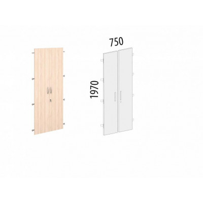 Двери ЛДСП 5 секций с замком Альфа 63.58, Дуб Кобург