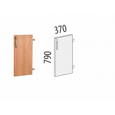 Дверь ЛДСП 2 секции с замком правая Альфа 61.68, Ольха