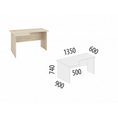 Стол угловой левый Альфа 64.62, Дуб Кронберг