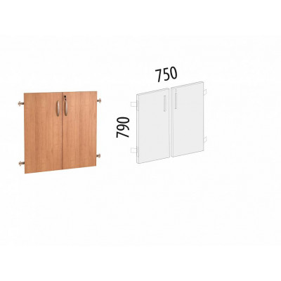 Двери ЛДСП 2 секции с замком Альфа 61.59, Ольха