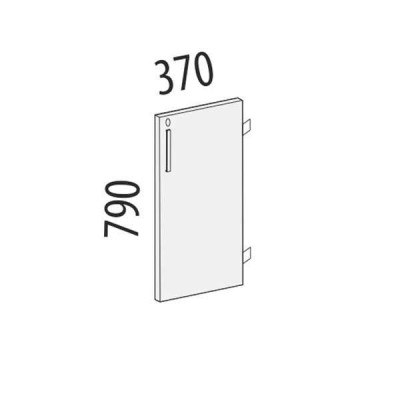 Дверь ЛДСП 2 секции с замком правая Альфа 64.68, Дуб Кронберг