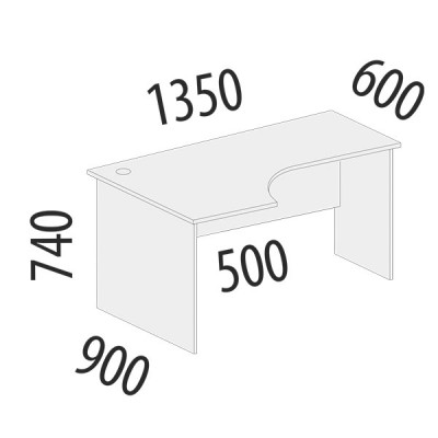 Стол угловой левый Альфа 63.62, Дуб Кобург