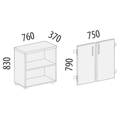 Стеллаж закрытый Альфа 61 540, Ольха