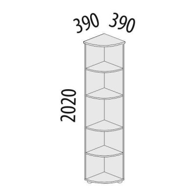Стеллаж угловой Альфа 61.49, Ольха