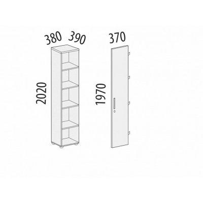 Стеллаж закрытый Альфа 63 534, Дуб Кобург