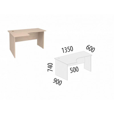 Стол угловой левый Альфа 63.62, Дуб Кобург