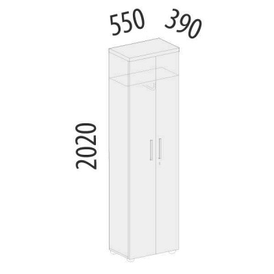 Шкаф для одежды со штангой Альфа 62.43, Орех Пегас