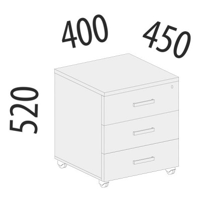 Тумба с ящиками Альфа 61.47, Ольха