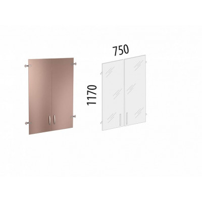 Двери стеклянные 3 секции Альфа 61.38, 