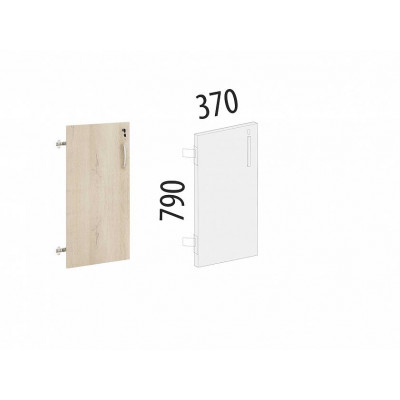 Дверь ЛДСП 2 секции с замком левая Альфа 64.69, Дуб Кронберг