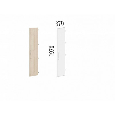 Дверь ЛДСП 5 секций с замком правая Альфа 64.66, Дуб Кронберг