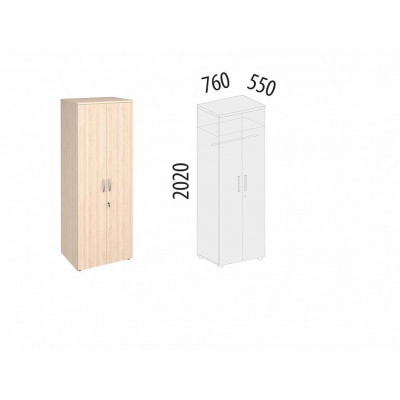 Шкаф для одежды со штангой Альфа 63.42, Дуб Кобург