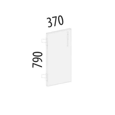 Дверь ЛДСП 2 секции с замком левая Альфа 62.69, Орех Пегас