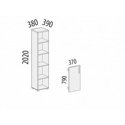 Стеллаж закрытый Альфа 63 537, Дуб Кобург
