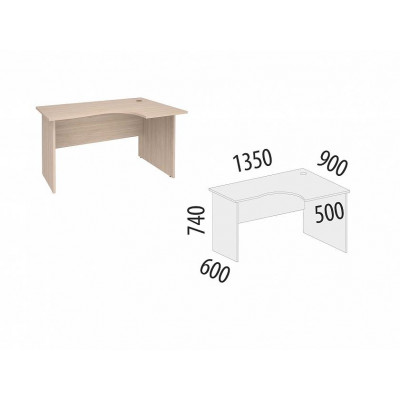 Стол угловой правый Альфа 63.61, Дуб Кобург
