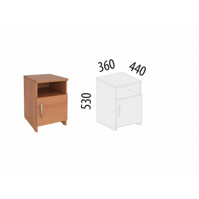 Тумба правая Альфа 61.44, Ольха