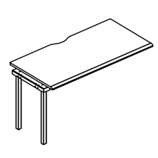 Секция стола станции на каркасе МТ 1 скос Alta MT МР Б1 014.02-1 ВЛ Б вяз либерти/белый/вставка белая