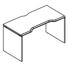 Стол эргономичный "Симметрия" на каркасе ДСП (1 скос) МР ВЛ 013.04 ВЛ серия Alta вяз либерти/вяз либерти