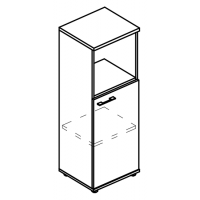 Шкаф средний узкий полузакрытый (топ ДСП) МР 9462 ВЛ/ВЛ/ВЛ вяз либерти/вяз либерти