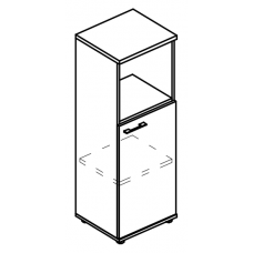 Шкаф средний узкий полузакрытый (топ ДСП) МР 9462 ВЛ/ВЛ/ВЛ вяз либерти/вяз либерти