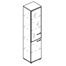 Шкаф узкий дверь стекло в алюминиевой рамке левый (топ ДСП) МР 9487 ВЛ/ВЛ/ВЛ вяз либерти/вяз либерти