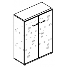 Шкаф средний двери стекло в алюминиевой рамке (топ МДФ) МР 9365 ВЛ/ВЛ вяз либерти/вяз либерти