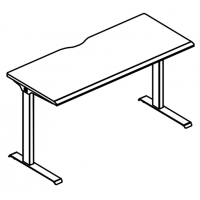 Стол письменный 160 на металлокаркасе МL (1 скос) МР А2 005.02 ВЛ вяз либерти/антрацит